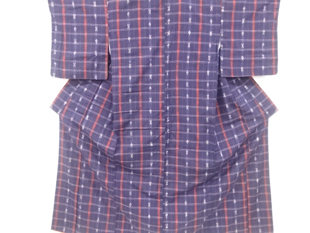 アンティーク　本場琉球絣　手織り紬着物（材料）